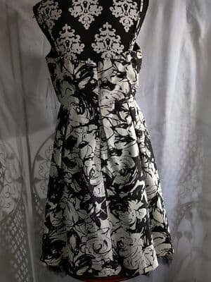 NW Collections Party Dress Spaghetti Strap Lined Black/Ivory Size 12 - Thumbnail 3