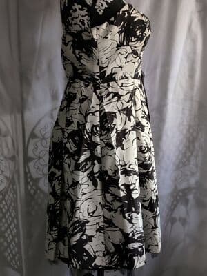NW Collections Party Dress Spaghetti Strap Lined Black/Ivory Size 12 - Thumbnail 4