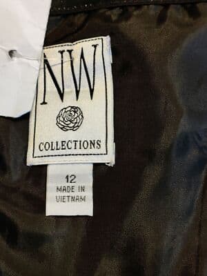 NW Collections Party Dress Spaghetti Strap Lined Black/Ivory Size 12 - Thumbnail 5