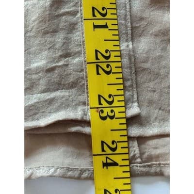 Calvin Klein Womens Metallic Beige Button Front Shirt Long Sleeve Collared - Thumbnail 10