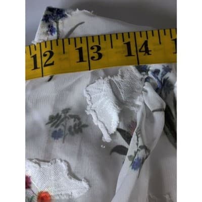 Athena Marie Floral Lace Flutter Sleeve Double Layer Womens White Top Blouse - Thumbnail 8