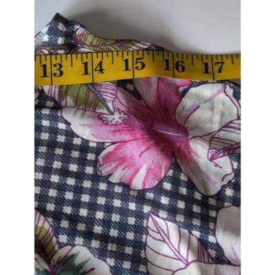 Studio JPR Tropical Floral Top Blouse Flutter Sleeve Womens Black/White Size XL - Thumbnail 7