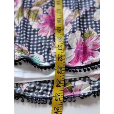 Studio JPR Tropical Floral Top Blouse Flutter Sleeve Womens Black/White Size XL - Thumbnail 10