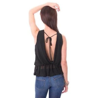 SISI Open Back Top Black L - Thumbnail 2
