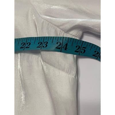 Venezia Jeans Co Women's White Satin Button-Up Blouse Size 18 Long Sleeve Casual - Thumbnail 4
