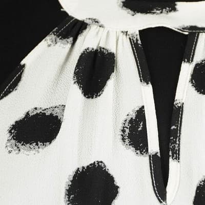 Black White Polka Dot Halter Neck Sleeveless Top Women's Size Medium - Thumbnail 5