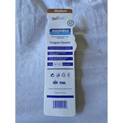 Dental-Clean Medium Tongue Cleaner Set Of 2 Ergonomic Handle & Premium Bristles - Thumbnail 5