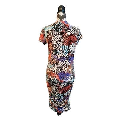 Miss Tina by Tina Knowles Animal Print Ruched Sheath Dress Multi Color MT8786B S - Thumbnail 8