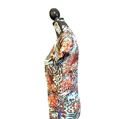 Miss Tina by Tina Knowles Animal Print Ruched Sheath Dress Multi Color MT8786B S - Thumbnail 10