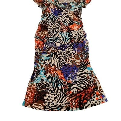 Miss Tina by Tina Knowles Animal Print Ruched Sheath Dress Multi Color MT8786B S - Thumbnail 11