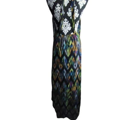 Socialite Womens Multi Color Ikat Halter Maxi Dress Open Back 90109-EWD Mens M - Thumbnail 2