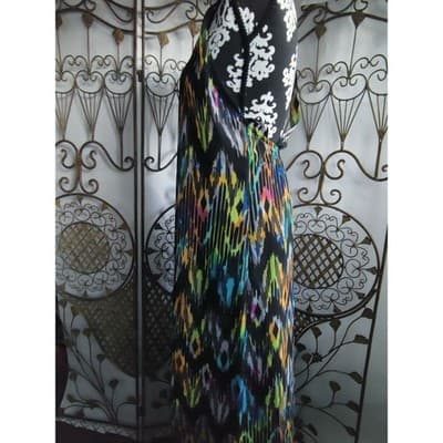 Socialite Womens Multi Color Ikat Halter Maxi Dress Open Back 90109-EWD Mens M - Thumbnail 12