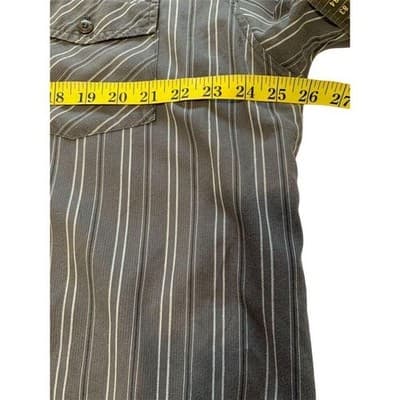 Galaxy by Harvic Men's XL Gray Striped Long Sleeve Button-Up Shirt - Thumbnail 7