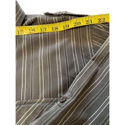 Galaxy by Harvic Men's XL Gray Striped Long Sleeve Button-Up Shirt - Thumbnail 8