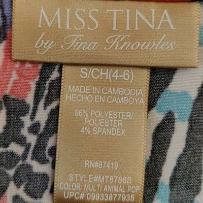Miss Tina by Tina Knowles Animal Print Ruched Sheath Dress Multi Color MT8786B S - Thumbnail 3