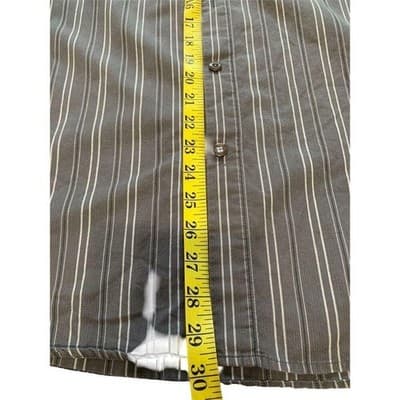 Galaxy by Harvic Men's XL Gray Striped Long Sleeve Button-Up Shirt - Thumbnail 9