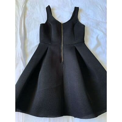 Papaya Women's Black Mesh Skater Dress Size M Knee Length Party Cocktail - Thumbnail 8
