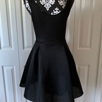 Papaya Women's Black Mesh Skater Dress Size M Knee Length Party Cocktail - Thumbnail 5