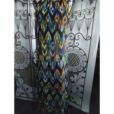 Socialite Womens Multi Color Ikat Halter Maxi Dress Open Back 90109-EWD Mens M - Thumbnail 11