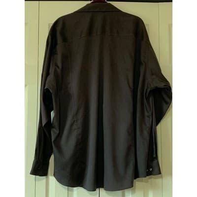 Calvin Klein Men's 2XL Gray Long Sleeve Dress Shirt 18.5" Neck - Thumbnail 2