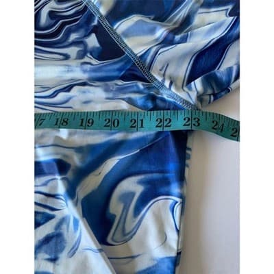 Women's Blue Geometric Half-Zip Tunic Top 3/4 Sleeve Casual 2XL - Thumbnail 6