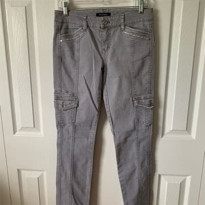 White House Black Market Women's Cargo Jeans Gray Size 10 - Image 1