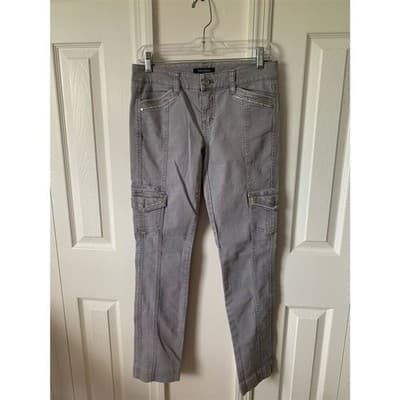 White House Black Market Women's Cargo Jeans Gray Size 10 - Thumbnail 2