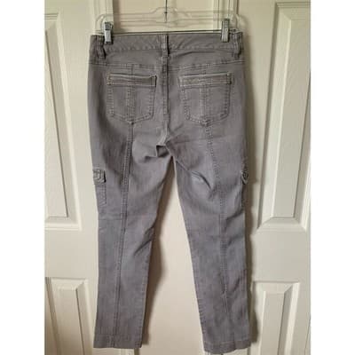 White House Black Market Women's Cargo Jeans Gray Size 10 - Thumbnail 4