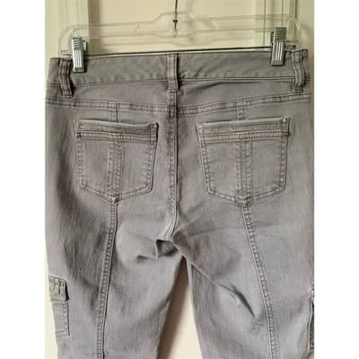 White House Black Market Women's Cargo Jeans Gray Size 10 - Thumbnail 3