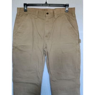 Carhartt Carpenter Work Pants Mens Size 36x32 Beige Tan Khaki Relaxed Fit - Thumbnail 3