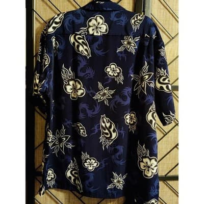 Ocean Current Men's Hawaiian Shirt Button Up Floral Medium Tropical Vintage SzXL - Thumbnail 5