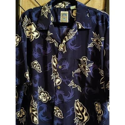 Ocean Current Men's Hawaiian Shirt Button Up Floral Medium Tropical Vintage SzXL - Thumbnail 6