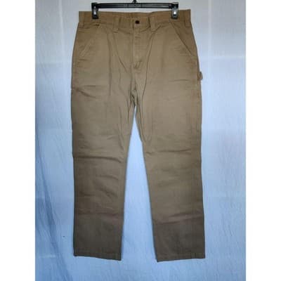 Carhartt Carpenter Work Pants Mens Size 36x32 Beige Tan Khaki Relaxed Fit - Image 1
