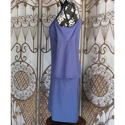 Susana Monaco Blue Cold Shoulder Bell Sleeve V-Neck Mini Dress Medium - Thumbnail 12