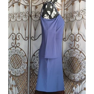 Susana Monaco Blue Cold Shoulder Bell Sleeve V-Neck Mini Dress Medium - Thumbnail 10