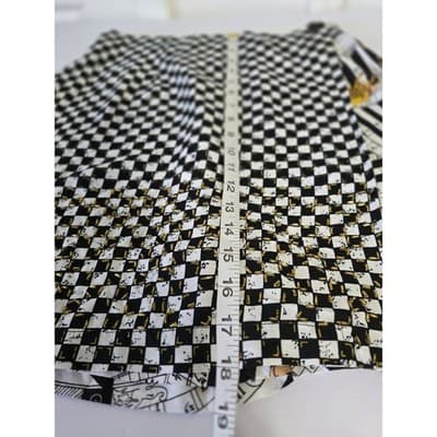 Faith Mixed Print Mini Skirt Skort Black White Checkered Celestial Zodiac L - Thumbnail 6