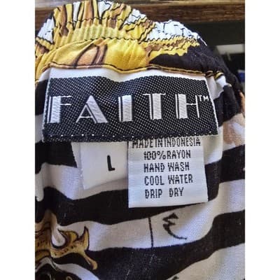 Faith Mixed Print Mini Skirt Skort Black White Checkered Celestial Zodiac L - Thumbnail 3