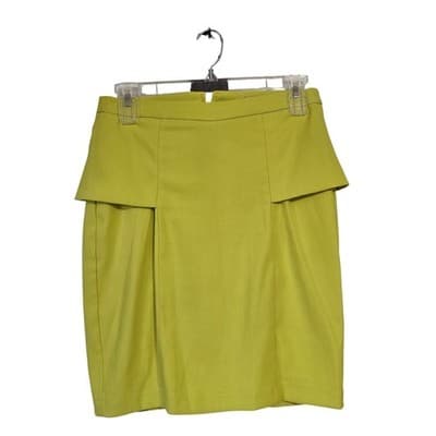 Gibson & Latimer Neon Chartreuse Peplum Pencil Skirt Size 12 LA4026PDS - Image 1