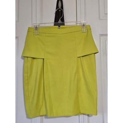 Gibson & Latimer Neon Chartreuse Peplum Pencil Skirt Size 12 LA4026PDS - Thumbnail 11