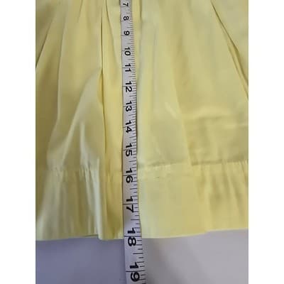 BCBGMAXAZRIA Yellow Pleated Mini Skirt Cotton Blend Size 4 Pastel Summer Preppy - Thumbnail 7