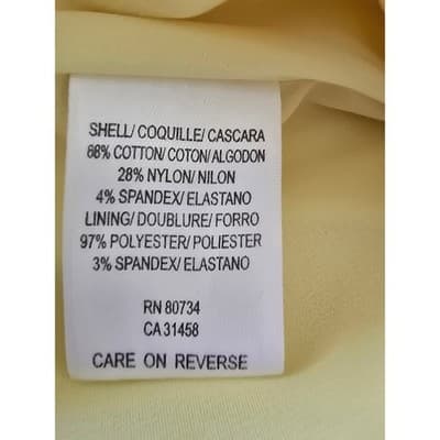 BCBGMAXAZRIA Yellow Pleated Mini Skirt Cotton Blend Size 4 Pastel Summer Preppy - Thumbnail 4