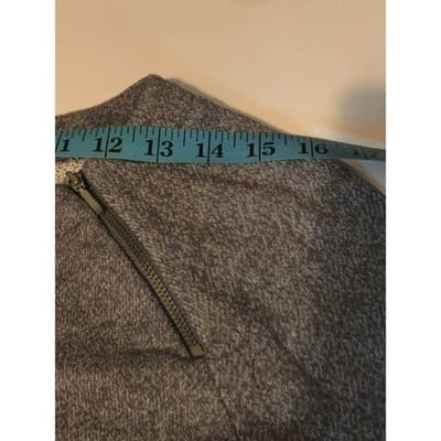 Ann Taylor LOFT Grey Shoulder Zip Tunic Sweatshirt French Terry Small 327754 - Thumbnail 6