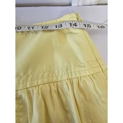 BCBGMAXAZRIA Yellow Pleated Mini Skirt Cotton Blend Size 4 Pastel Summer Preppy - Thumbnail 5
