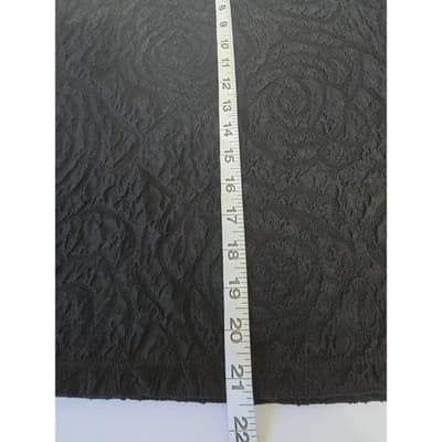 DStudio Petite Black Textured Rose Matelasse Pencil Skirt Elastic Waist Knee - Thumbnail 6