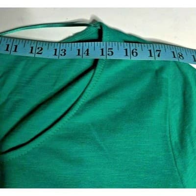 Style Co Jade Green Ruffle Hem Tunic Top XL Long Sleeve Scoop Neck - Thumbnail 5