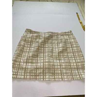 Hilary Radley Women's Plaid Stretch Skort XXL Tan White Pockets - Thumbnail 6