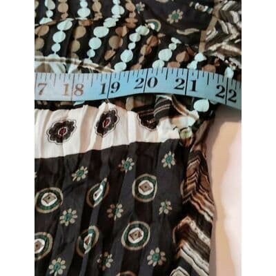 Agora Womens Top Blouse Snap Button Front Long Sleeve Collared Size XL - Thumbnail 8