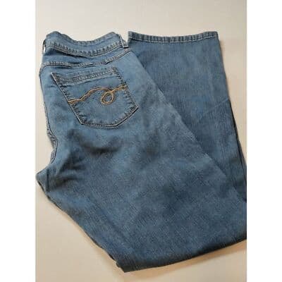 Lee Riders Straight Leg Mid Rise Medium Wash Embroidered Womens Jeans Denim - Image 1