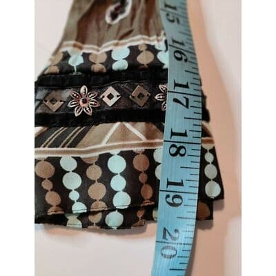 Agora Womens Top Blouse Snap Button Front Long Sleeve Collared Size XL - Thumbnail 9