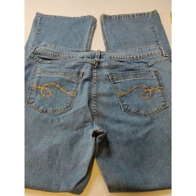 Lee Riders Straight Leg Mid Rise Medium Wash Embroidered Womens Jeans Denim - Thumbnail 5